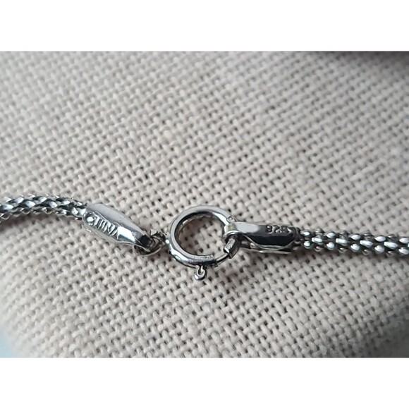 925 Sterling Silver Faux Lariat Pearl Pendant Necklace Vintage - Picture 7 of 10